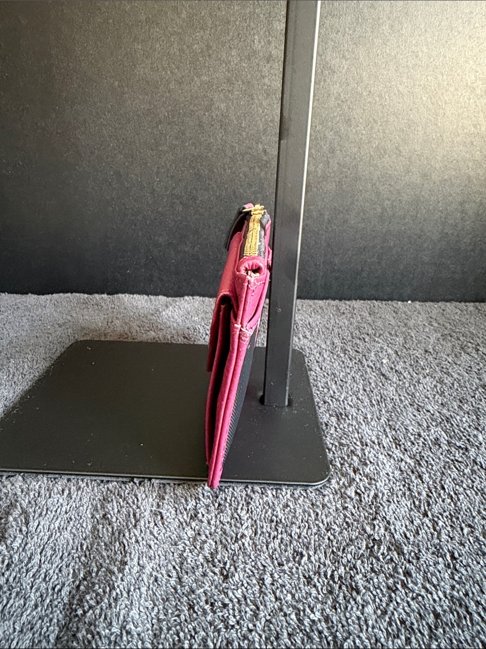 Lodis Fuchsia Leather Card Case with Snap Pocket - Picture 5 of 8